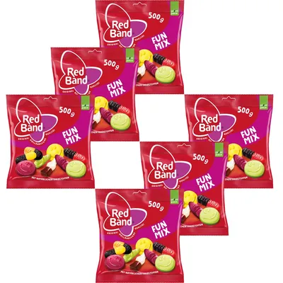 Immagine prodotto di Red Band Fun Mix con liquirizia e gomme alla frutta 500g confezione da 6 pezzi