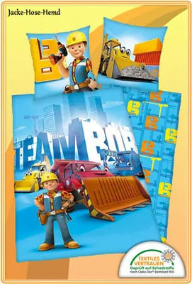 Produktbild von Bob der Baumeister Linon Bettwäsche Baustelle Baggi Mixi Gr: 135 x 200cm