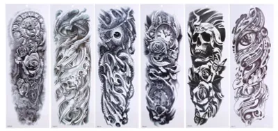 Produktbild von 6 Stück Vollarm-Tattoo-Aufkleber, temporäre, wasserdichte, gefälschte Tattoo-Aufkleber für Frauen und Männer
