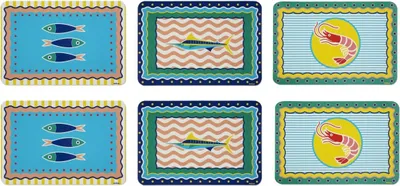 Image de Excelsa Set de 6 sets de table 'Corfu' plastique 43,5x0,1x29 cm multicolore