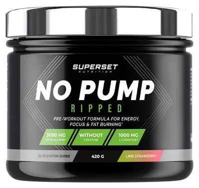 Image de PreWorkout - Superset Nutrition - No Pump Ripped (420g) - Saveur Strawberry lime