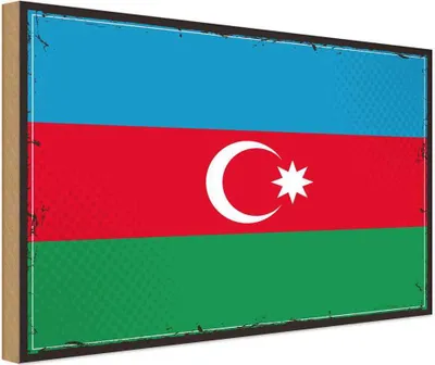 Produktbild von vianmo Holzschild 30x40 cm Aserbaidschan Retro Azerbaijan