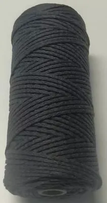 Produktbild von Makrameegarn Makramee Baumwollgarn Bastelgarn ANTHRAZIT 150 Meter 2 mm GEFLOCHTEN