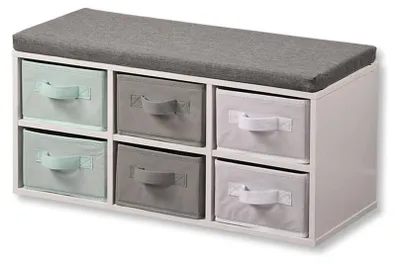Immagine prodotto di Panca per bambini con contenitori portaoggetti, colore bianco