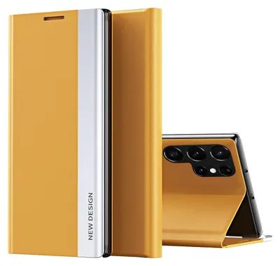Immagine prodotto di Custodia per Samsung Galaxy S23 Ultra Magnetic Custodia in Finto cuoio con funzione di supporto Giallo