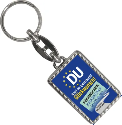 Produktbild von Glückwunsch zum Führerschein! Gute Fahrt! Schlüsselanhänger mit Bordüre