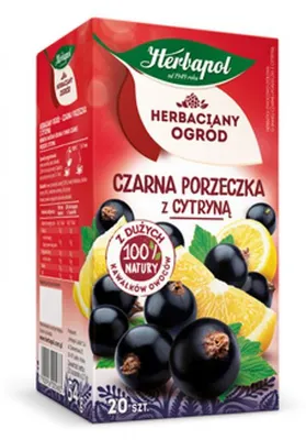 Produktbild von Herbapol Schwarze Johannisbeere Zitrone Tee 20 Teebeutel - Früchtetee Mischung