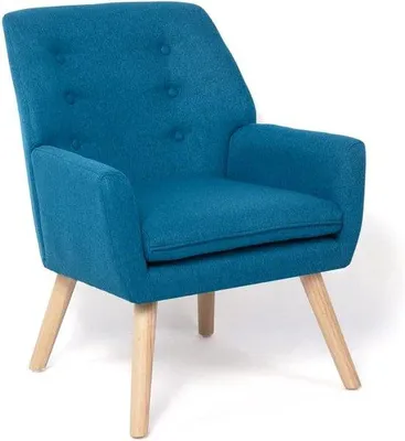 Productafbeelding van Famanu fauteuil, eendenblauw, met afneembaar kussen - Scandinavisch design