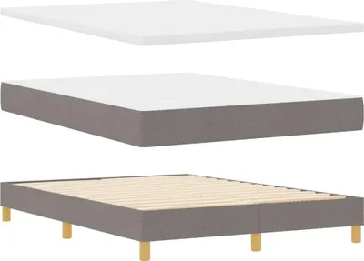 Zdjęcie produktu dla Łóżko Tapicerowane 140x200 Szare z Materacem ze Stelażem ze Zagłówkiem