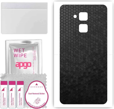 Produktbild von apgo Rückseite Schutzfolie, Skin, kompatibel mit Asus Zenfone 3 Max ZC520TL, Hinten Displayschutzfolie aus Vinylfolie, kratzfest, einfache Montage - Schwarze Honigwabe