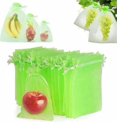 Produktbild von Famanu Schutzbeutel für Trauben und Obst - Organza 20x30cm + 15x20cm, 100 Stück