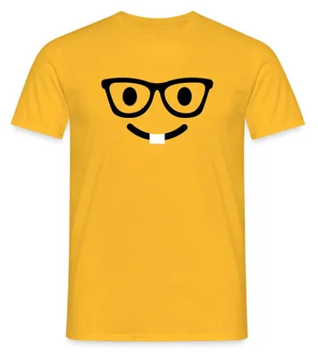 Produktbild von Spreadshirt Emoticon Schlauberger Kostüm Karneval Gruppenkostüm Männer T-Shirt, M, Gelb