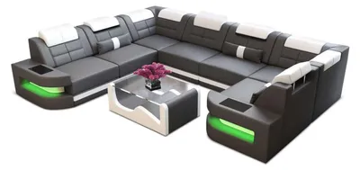 Produktbild von Mini Wohnlandschaft Como U-Form in Leder