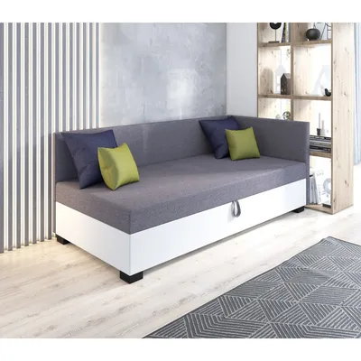 Obrázok produktu pre Jednolôžková posteľ 120x195 BETY PLUS 1 s vankúšmi - šedá / biela