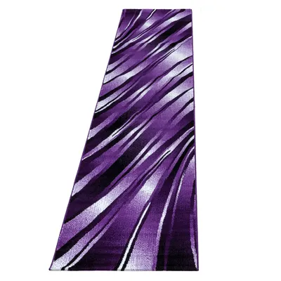 Zdjęcie produktu dla Ayyildiz | Dywan nowoczesny PARMA - 80 cm x 300 cm - Fioletowy - Geometryczny wzór - Łatwy w pielęgnacji