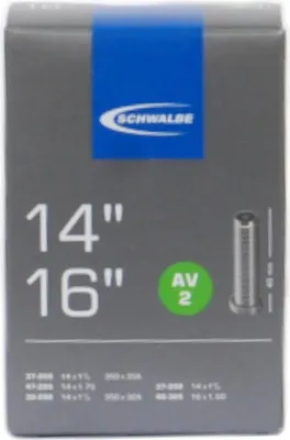 Image de SCHWALBE Tuyau "No.2", 14" 37-288 14 x 1 3/8 44-288 14 x 1 5/8 32-298 14 x 1 1/4 37-298 14 x 1 3/8 40-305 16 x 1.50 Poids 85g, valve Schrader (AV)