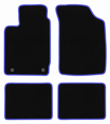 Productafbeelding van Velours automatten voor Renault Clio II 1998-2005 (hatchback) – 4-delig, zwart/blauw, op maat – Wielganizator CARLUX