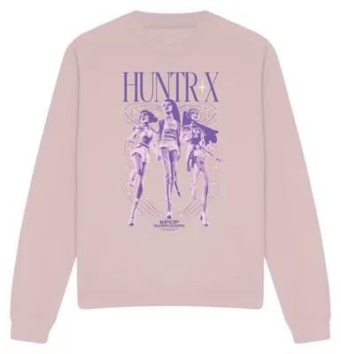 Image de Sweat-shirt unie "Huntrix World Tour" pour hommes et femmes, sur le thème des chasseurs de démons de la K-Pop, modèle TV41666 (taille S), couleur rose