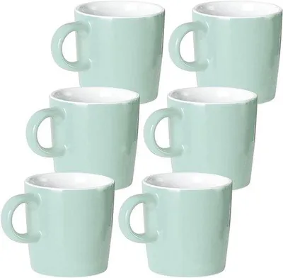 Immagine prodotto di Tazze da caffè espresso in Vetroceramica, 120 ml, turchese, set da 6 pezzi