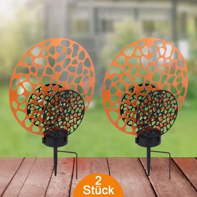 Produktbild von Solarleuchte Garten 2er Set Kreis Muster Solarlampe Außen Außenleuchte Solar