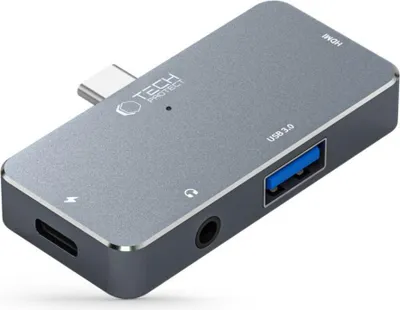 Produktbild von Tech-Protect V6 USB-C Hub 4in1 HDMI PD100W Grau