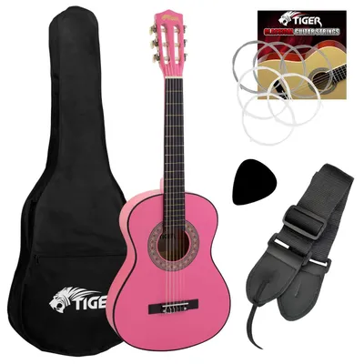 Produktbild von TIGER Konzertgitarren-Set, 1/4 Größe, Rosa
