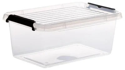 Produktbild von 5Five Aufbewahrungsbox mit Deckel - Clip Box - 4,5 Liter - 29 x 20 x 12 cm - Kunststoff - transparen