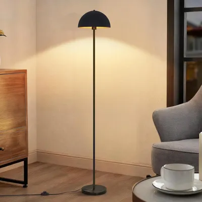 Obrázek produktu pro ZMH stojací lampa 170 cm, podlahová lampa do obývacího pokoje, kovová stojací lampa, stínidlo Ø 30 cm, E27, max. 40 W, IP20, interiérové osvětlení do ložnice a čtecího koutku, černá