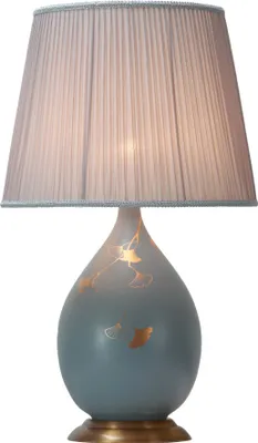 Produktbild von Fine Asianliving Chinesische Tischlampe Porzellan mit Lampenschirm E27 Orientalische Tischleuchte Keramik Nachttischlampen Schlafzimmer Wohnzimmer