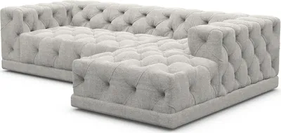 Produktbild von Strukturstoff L-Form Sofa Meliva Hellgrau Rechts