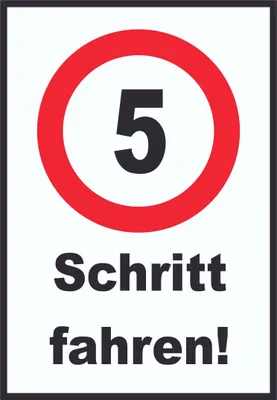 Produktbild von Schritt fahren 5 km/h Schrittgeschwindigkeit Schild Langsam fahren A3 Rückseite selbstklebend