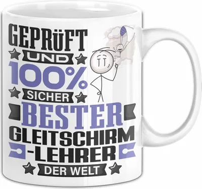 Produktbild von Gleitschirmlehrer Geschenk Lustiger Spruch für Gleitschirmlehrer Geschenkidee Bester Gleitschirmlehrer Der Welt (Weiß)