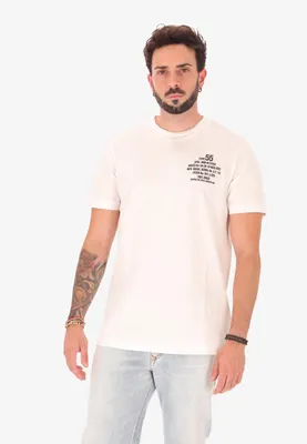 Produktbild von Heren T-Shirt, weiß, aus 100% Baumwolle, mit Grafikmuster "Type 55"