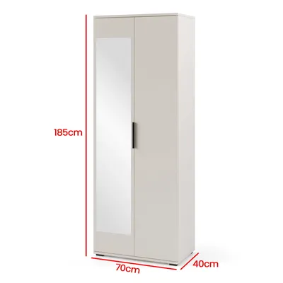 Produktbild von Garderoben-Set Napoli Version 2:Kleiderschrank mit Polsterpaneelen, Schuhschrank, Hängeschrank für Flur und Eingangsbereich (Cashmere/Trinity 01)