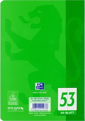 Produktbild von Vokabelheft Touch A5 Lineatur 53 grün Packung mit 10 Stück