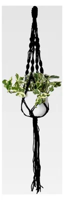 Produktbild von Dekorativer Blumentopfhalter, Einzelspiralknoten Schwarz 100CM