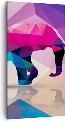 Produktbild von Bild auf Leinwand - Leinwandbild - Elefanten Illustration Bunt - 55x100cm - Wand Bild - Wanddeko - Leinwanddruck - Bilder - Kunstdruck - Wanddekoration - Leinwand bilder - Wandkunst - PA55x100-2807