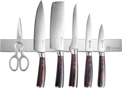 Productafbeelding van PAUDIN - KB2 Magnetische Messenhouder - Geborsteld RVS - 45 cm