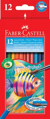 Produktbild von FABER-CASTELL Buntstifte KINDER AQUARELL 12er Kartonetui