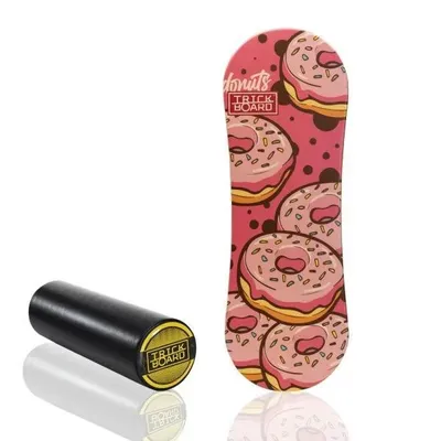 Image de Balance Board en bois Trickboard avec roulette, antidérapant, Donuts