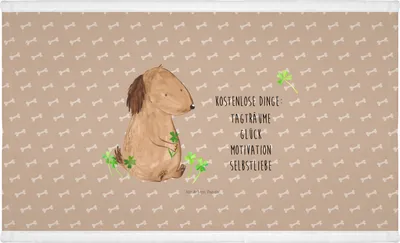 Produktbild von Mr. & Mrs. Panda Handtuch Hund Kleeblatt - Hundeglück - Geschenk, Liebe, Sprüche, Glück, gesichtshandtuch, 50x100, Gratis, kleines, Flauschtuch, Baumwollhandtuch