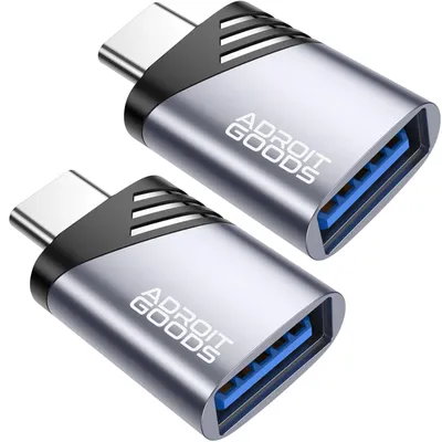 Zdjęcie produktu dla AdroitGoods Adapter 2x USB-C na USB-A - USB 3.1 - Konwerter - Aluminium szary