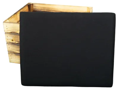 Produktbild von Polsteraufsatz für unsere Holzkiste "Johanna" in schwarz 50x40cm