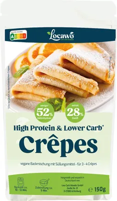 Produktbild von Locawo High Protein Low Carb Crêpes | Pfannkuchen | Backmischung 150g