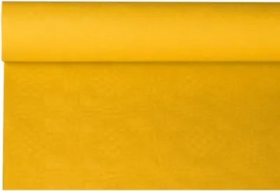 Produktbild von Papstar Papiertischtuch mit Damastprägung 8 m x 1,2 m gelb, 12 x 1 Rolle