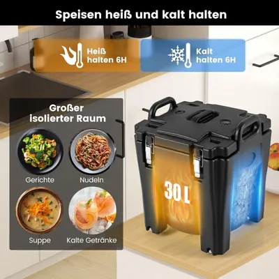 Immagine prodotto di Contenitore per alimenti isolato da 30 litri con ruote e freni