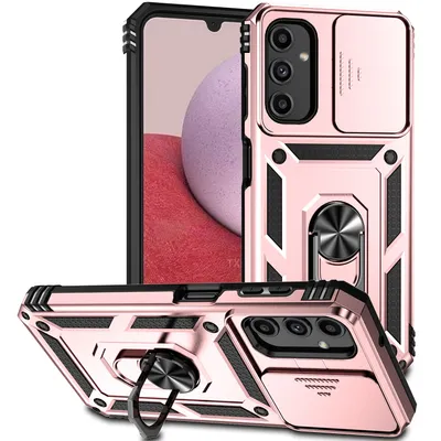 Obrázek produktu pro Pouzdro pro Samsung Galaxy A14 5G dvouvrstvé pouzdro s posuvným krytem kamery a prstencovým stojánkem Růžový