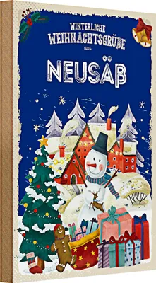 Produktbild von Holzschild Weihnachtsgrüße aus NEUSÄß 20x30cm