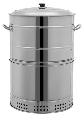Produktbild von Tragbarer Grill - Holzkohlegrill 40 cm - Vertikaler rotierender Kebabgrill - Raucharm BBQ - Für 50 Spieße - Camping & Garten - Silber