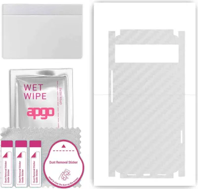 Produktbild von apgo Rückseite + Seiten Schutzfolie, Skin, kompatibel mit Google Pixel 6, Hinten Displayschutzfolie aus Vinylfolie, kratzfest, einfache Montage - Transparenter Kohlenstoff